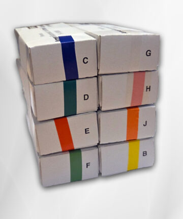 8 æsker Amerikansk lotteri 1-100 i 8 farver